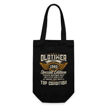 Oldtimer 1985 Jahrgang geboren Geburtstag Geschenk - Geschenkbeutel für Flaschen - Schwarz - Vorne