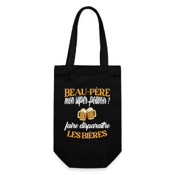 Beau-père t-shirt bière humoristique homme - Sac à bouteille - noir - Devant