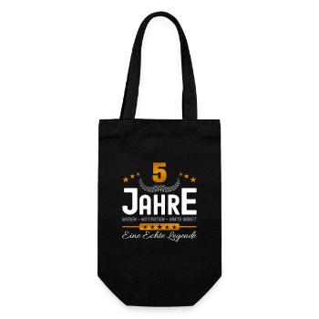 5. Jubiläum - Firmenjubiläum - Geschenkbeutel für Flaschen - Schwarz - Vorne