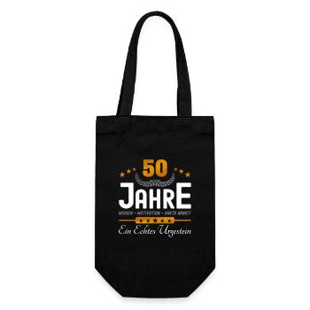 50. Jubiläum - Firmenjubiläum - Geschenkbeutel für Flaschen - Schwarz - Vorne