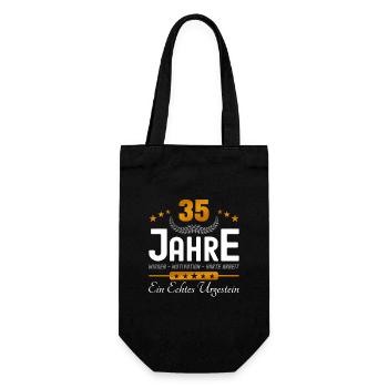 35. Jubiläum - Firmenjubiläum - Geschenkbeutel für Flaschen - Schwarz - Vorne