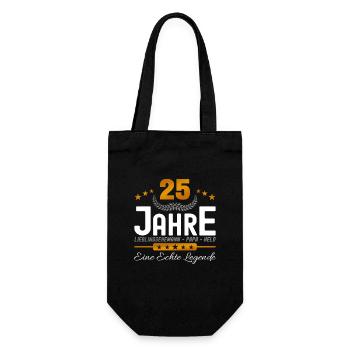 25 Jahre Lieblingsehemann - Geschenkbeutel für Flaschen - Schwarz - Vorne