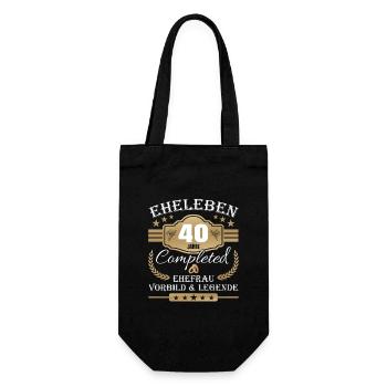 Hochzeitstag Partnerlook - 40 Jahre Eheleben - Geschenkbeutel für Flaschen - Schwarz - Vorne