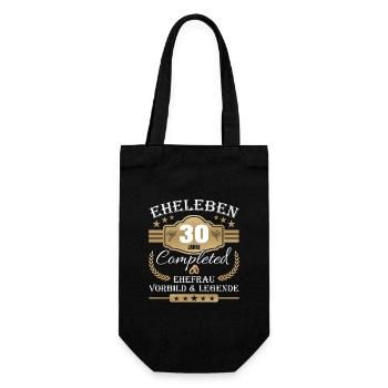 Hochzeitstag Partnerlook - 30 Jahre Eheleben - Geschenkbeutel für Flaschen - Schwarz - Vorne