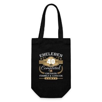Hochzeitstag Partnerlook - 40 Jahre Eheleben - Geschenkbeutel für Flaschen - Schwarz - Vorne