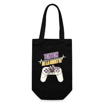 Tonton de la manette gamer idée cadeau humour - Sac à bouteille - noir - Devant