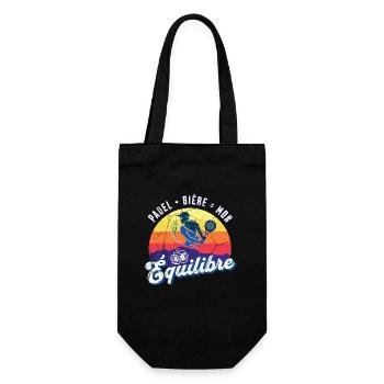 Padel bière mon équilibre t-shirt apéro homme - Sac à bouteille - noir - Devant