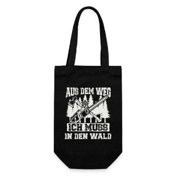 Aus dem Weg ich muss in den Wald - Geschenkbeutel für Flaschen - Schwarz - Vorne