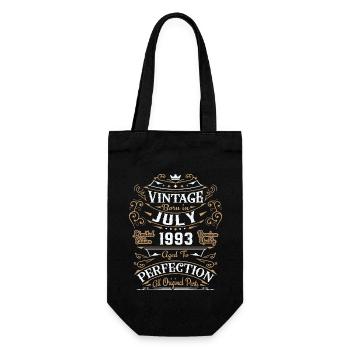 Vintage July 1993, Retro Birthday Gift - Gift Bag for Bottles - black - Front