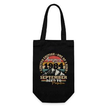 September 1984 Vintage Retro Geburtstagsgeschenk - Geschenkbeutel für Flaschen - Schwarz - Vorne