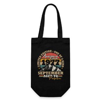 September 1977 Vintage Retro Geburtstagsgeschenk - Geschenkbeutel für Flaschen - Schwarz - Vorne