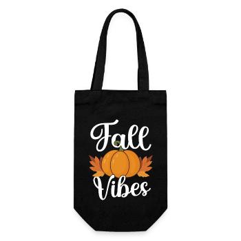 Herbst - Geschenkbeutel für Flaschen - Schwarz - Vorne