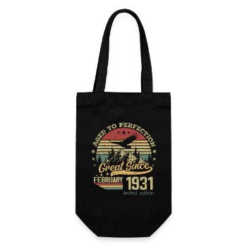 93 years old Aged to Perfection born February 1931 - Gift Bag for Bottles - black - Front