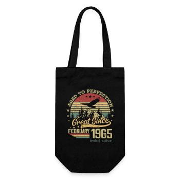 59 years old Aged to Perfection born in February 1965 - Gift Bag for Bottles - black - Front