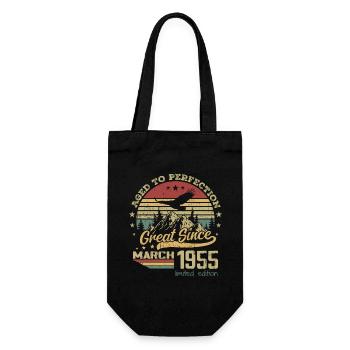 69 ans Vieilli à la Perfection né en mars 1955 - Sac à bouteille - noir - Devant
