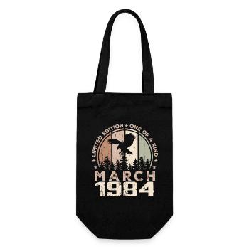 Unmatched since March 1984, 40th Anniversary - Gift Bag for Bottles - black - Front