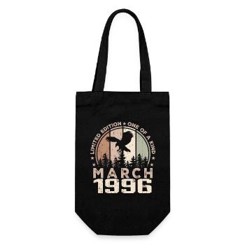 Unvergleichlich seit März 1996, 28-jähriges Jubiläum - Geschenkbeutel für Flaschen - Schwarz - Vorne