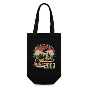 21 years old Aged to Perfection born in June 2003 - Gift Bag for Bottles - black - Front
