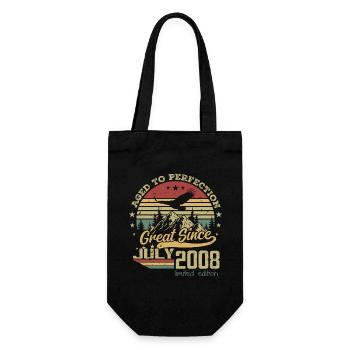 16 Year Old Aged to Perfection born in July 2008 - Gift Bag for Bottles - black - Front