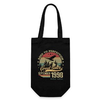 26 years old Aged to perfection born: September 1998 - Gift Bag for Bottles - black - Front