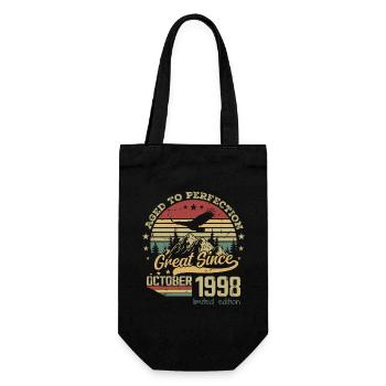 26 years old Aged to Perfection born: October 1998 - Gift Bag for Bottles - black - Front