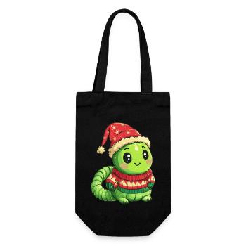 Wurm Weihnachten - Geschenkbeutel für Flaschen - Schwarz - Vorne