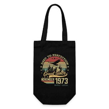 51 years old Aged to Perfection born: November 1973 - Gift Bag for Bottles - black - Front