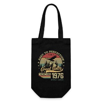 48 years old Aged to Perfection born: November 1976 - Gift Bag for Bottles - black - Front