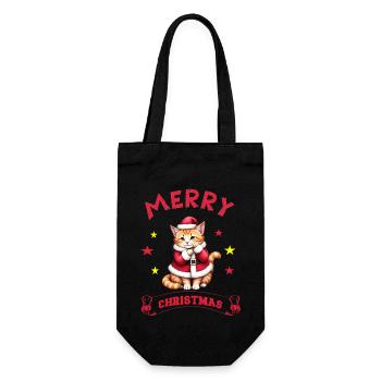 Joyeux Noël Catmas Chaton Chat Mignon - Sac à bouteille - noir - Devant