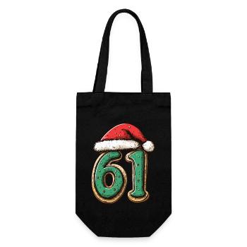 61 Number Christmas Cookie - Gift Bag for Bottles - black - Front