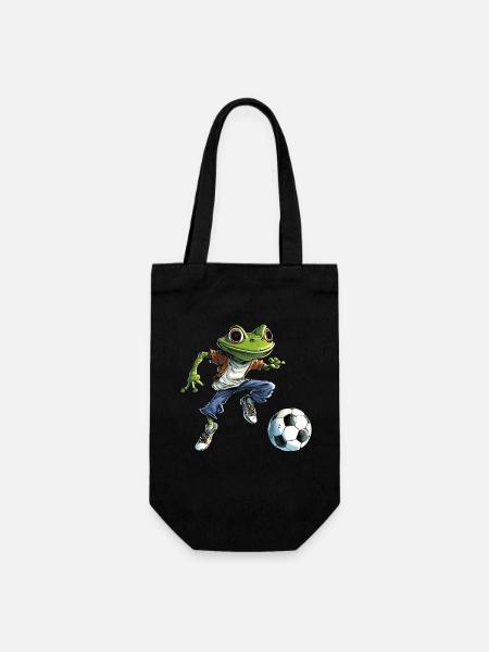 Frösche Fussball - Geschenkbeutel für Flaschen - Schwarz