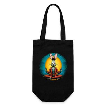 Osterhase Yoga - Geschenkbeutel für Flaschen - Schwarz - Vorne
