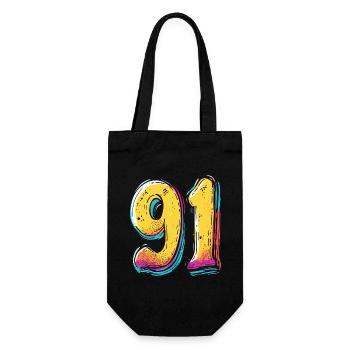91 Number Colorful - Gift Bag for Bottles - black - Front