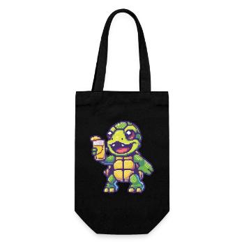 Turtle Pixel Beer - Gift Bag for Bottles - black - Front