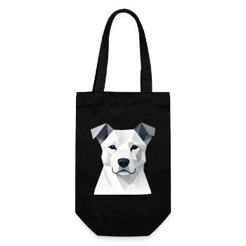 Dog Portrait Geometric - Gift Bag for Bottles - black - Front
