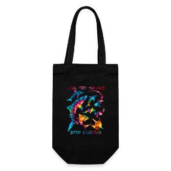 Save the Sharks Shark Species - Gift Bag for Bottles - black - Front