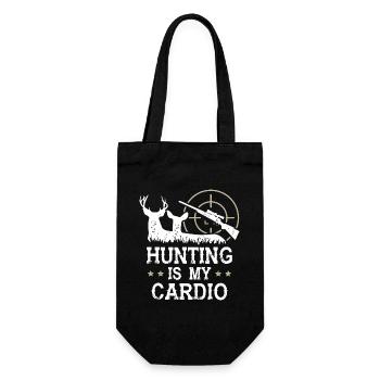 Hunting Is My Cardio - Geschenkbeutel für Flaschen - Schwarz - Vorne