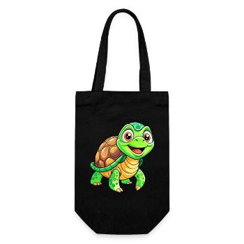 Mega Cute Turtle - Gift Bag for Bottles - black - Front