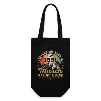 März 1951 Jahrgang Geburtstag Retro Geschenk - Geschenkbeutel für Flaschen - Schwarz - Vorne