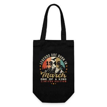 March 1946 Vintage Birthday Retro Gift - Gift Bag for Bottles - black - Front