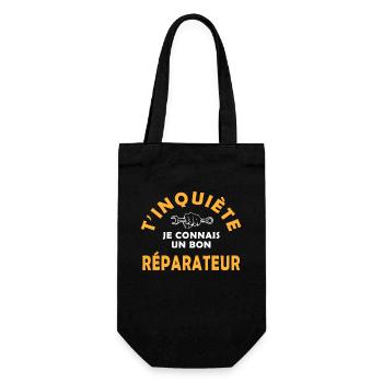 t'inquiète je connais un réparateur garage mécano - Sac à bouteille - noir - Devant