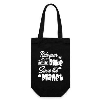 Ride your Bike Save the Planet - Gift Bag for Bottles - black - Front