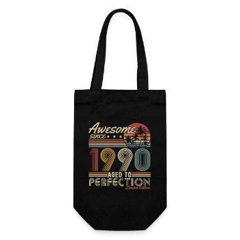 Cadeau rétro d’anniversaire vintage des années 1990 - Sac à bouteille - noir - Devant
