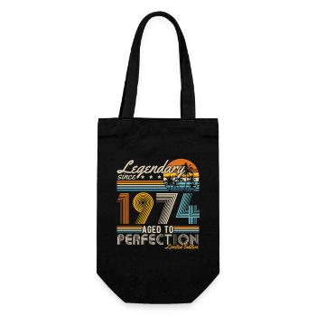Légendaire Depuis 1974 Vintage Anniversaire Rétro - Sac à bouteille - noir - Devant