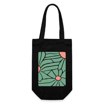 Abstract Floral Boho - Gift Bag for Bottles - black - Front