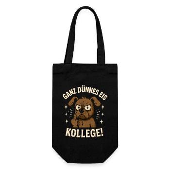 Very thin colleague middle finger dog - Gift Bag for Bottles - black - Front