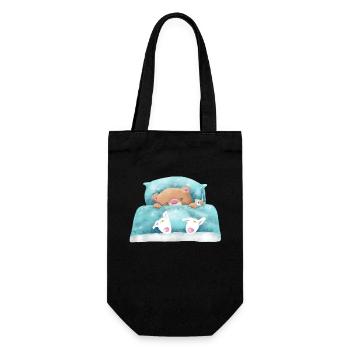 Teddy Bear is sleeping - Gift Bag for Bottles - black - Front