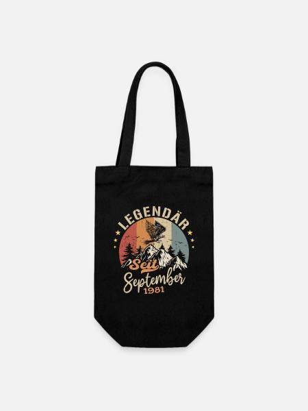 September 1981 - September 1981 Jahrestag 1981 - Geschenkbeutel für Flaschen - Schwarz