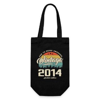 Vintage Retro Stil Jubiläumsgeschenk 2014 - Geschenkbeutel für Flaschen - Schwarz - Vorne