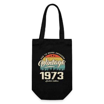 Vintage 1973 Retro Style Anniversary Gift 1973 - Gift Bag for Bottles - black - Front
